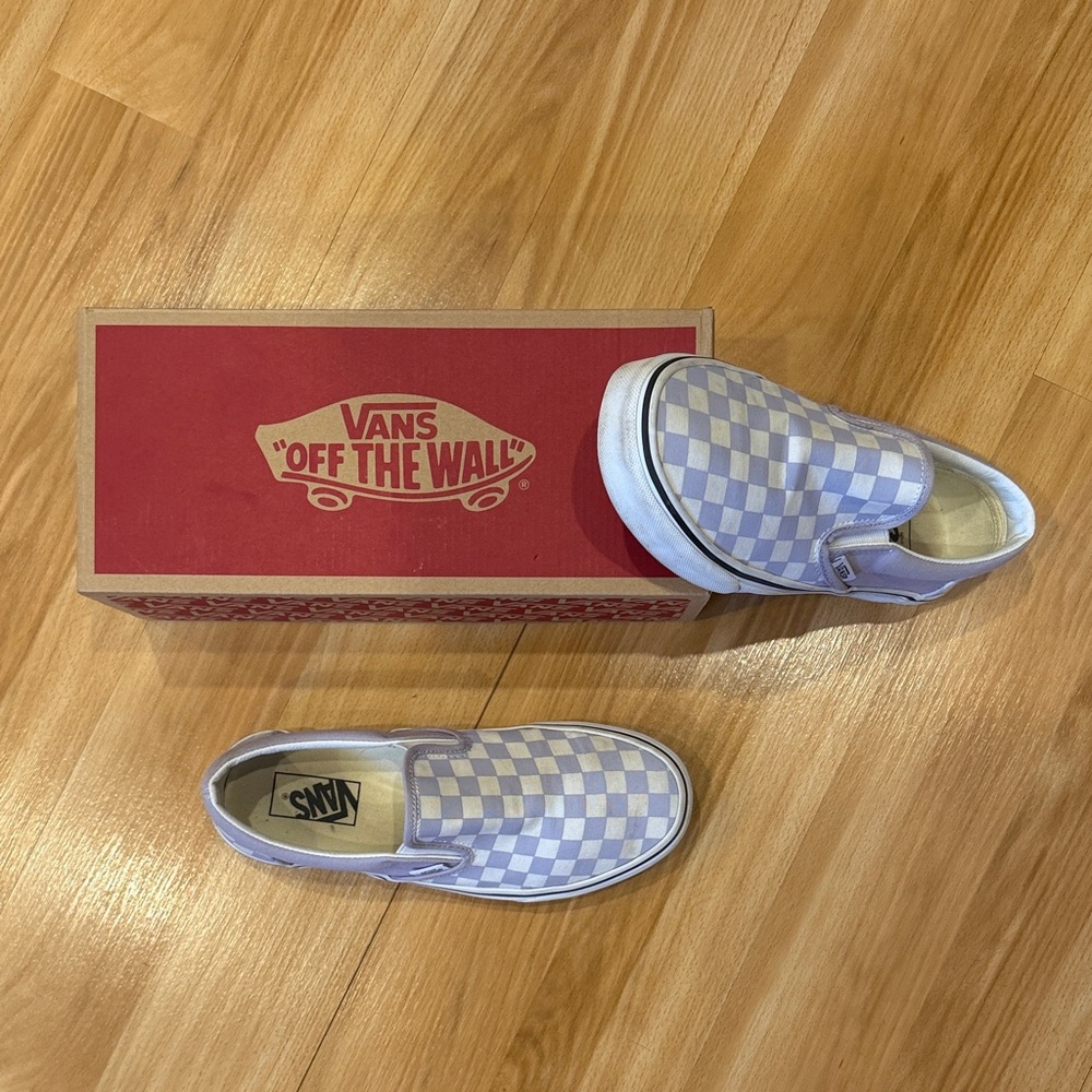 Vans Checkerboard Slip-On Sneakers - Lavender/White